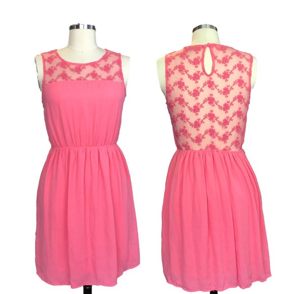 Dresses & Skirts - Size Small Embroidered Back Pink Dress